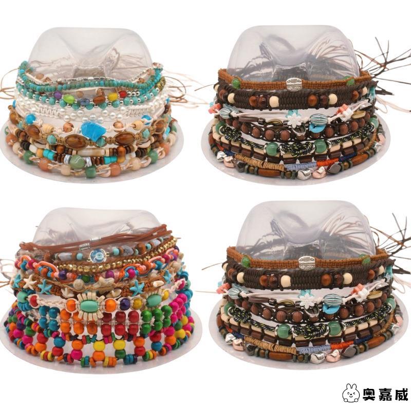 复古波西米亚民族风草帽装饰帽子上的配饰西部牛仔帽皮带饰品系带