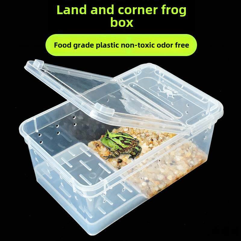 小青蛙饲养盒两栖箱缸守宫角蛙盒带晒台塑料乌龟盒角蛙饲养箱