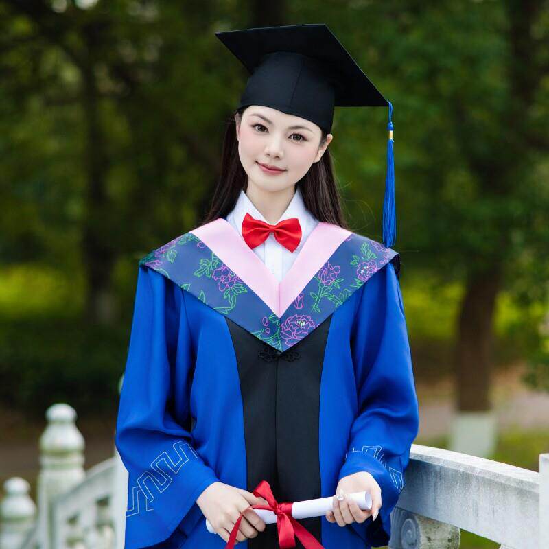 大学生透气不闷学士服硕士服毕业礼服拍照文科理工科研究生学位服