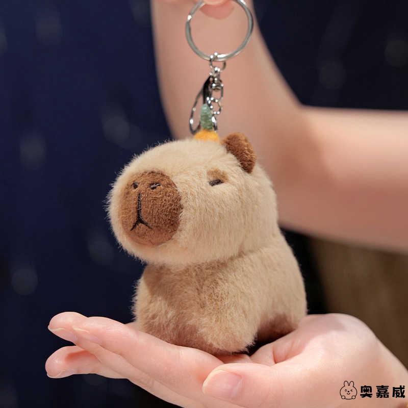 卡皮巴拉玩偶猫咪迷你公仔毛绒玩具包包小挂件钥匙扣儿童宠物挂饰