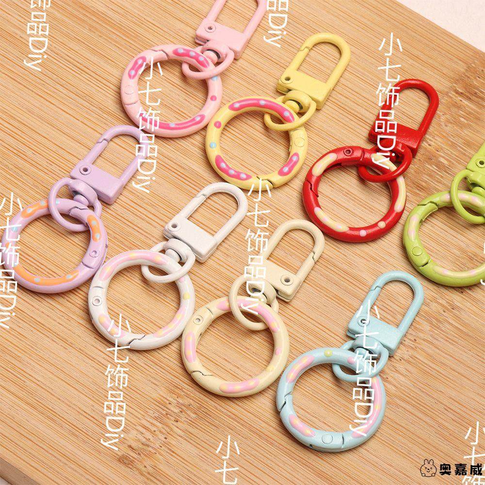 糖果色弹簧扣甜甜圈+门扣DIY材料钥匙扣环圈玩偶挂件链条小挂饰,饰品/流行首饰/时尚饰品新,扣,淘宝优惠券,粉丝福利购,淘宝优惠卷