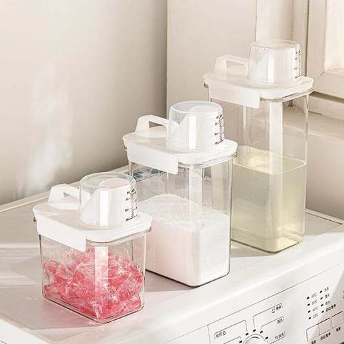 洗衣粉收纳分装瓶带量杯洗衣液盒子五谷杂粮收纳罐柔顺剂补充替换