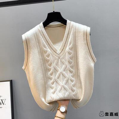 冬季毛衣马甲背心针织外套外穿2025新款女款V领宽松坎肩叠穿马甲