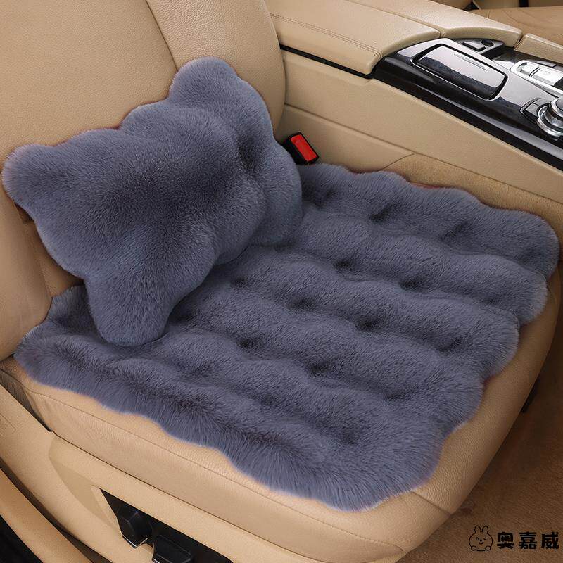 冬季毛绒汽车坐垫泡泡加厚保暖防滑不掉毛单片单个方垫座垫座椅套