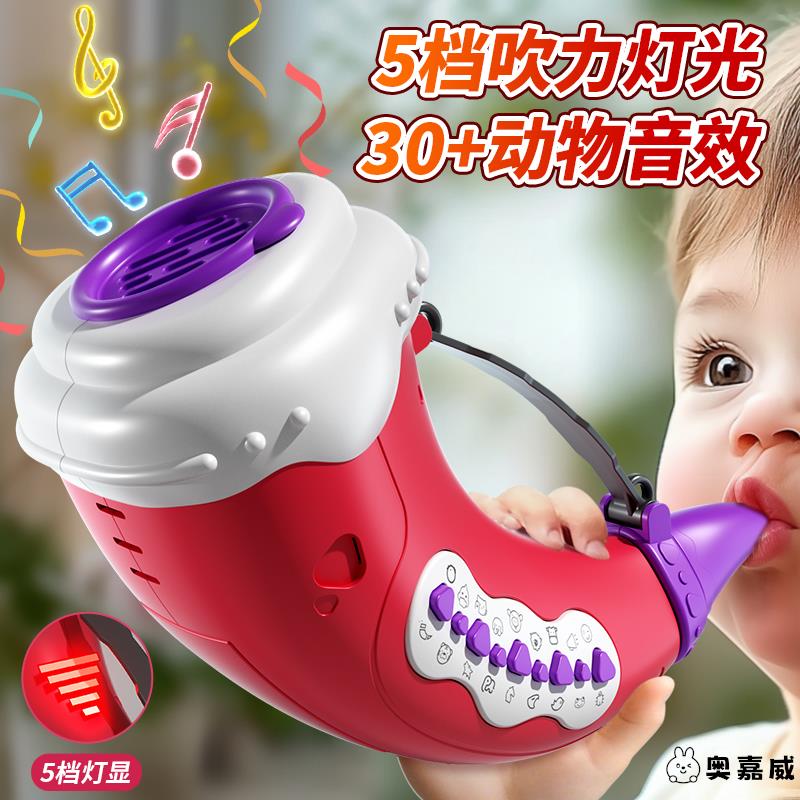 儿童号角喇叭玩具动物集结号小口哨肺活量宝宝口肌训练婴儿可吹奏