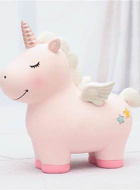 摆件家居装饰生日礼物女孩独角兽存钱罐大号少女心儿童纸币储蓄罐