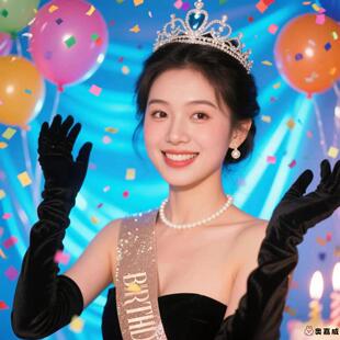 网红港风ins女神绶带小公主皇冠头饰肩带生日快乐礼仪带帽子发箍