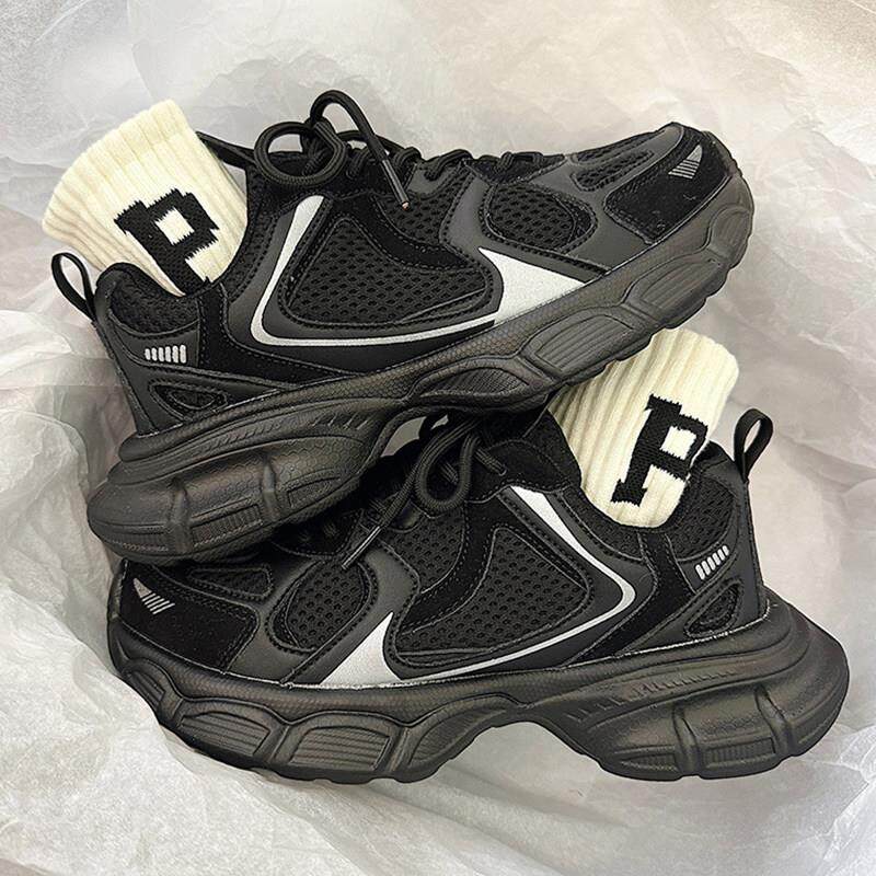 春季男款鞋子老爹鞋鞋厚底增高黑色百搭2026新款休闲运动鞋男鞋