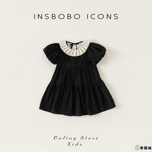 女童连衣裙秋装2025新款儿童裙子女宝公主裙黑色高定周岁女宝礼服