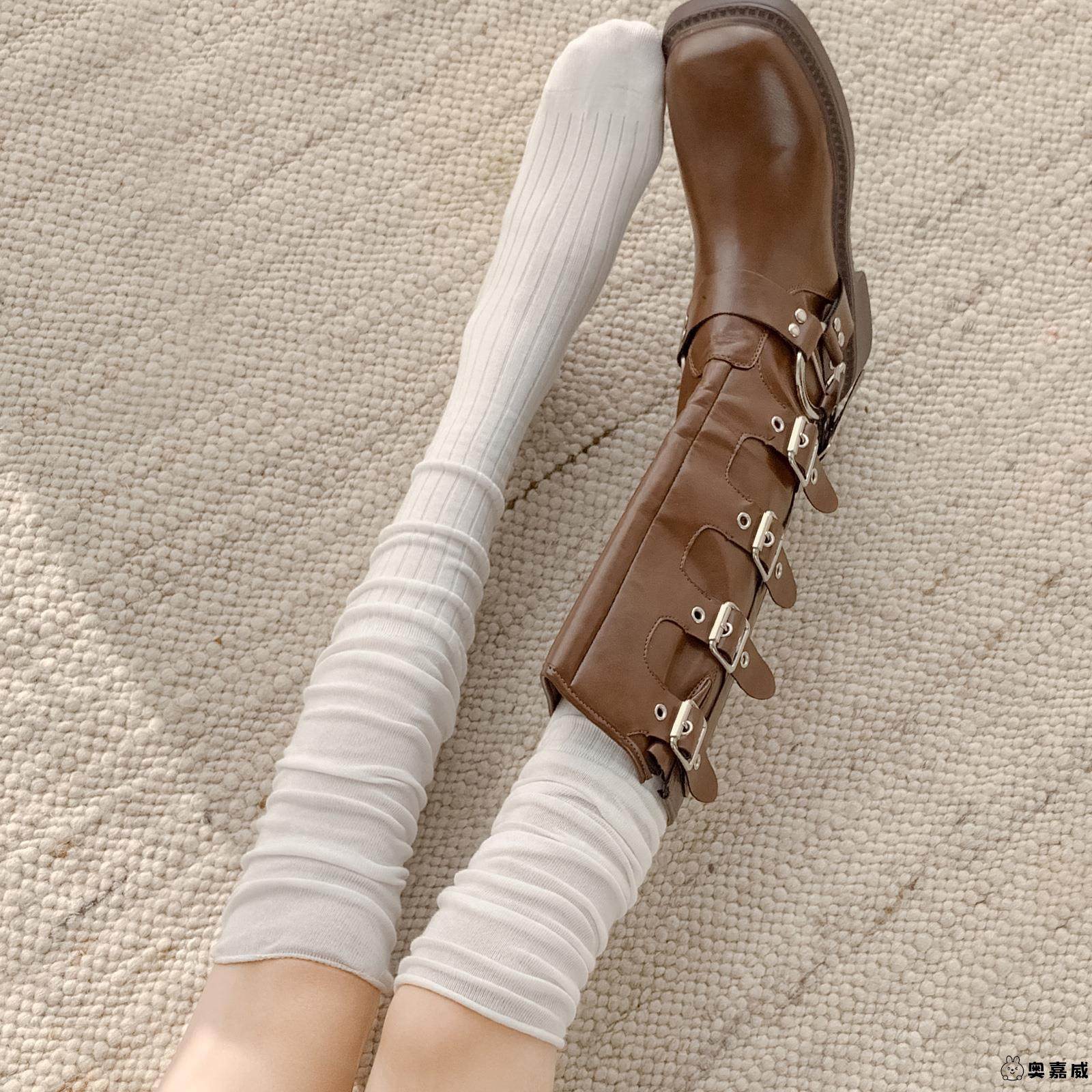 冬季白色长筒袜配靴子小腿袜过膝堆堆袜长款配靴子纯棉高筒月子袜,女士内衣/男士内衣/家居服,长筒袜,淘宝优惠券,粉丝福利购,淘宝优惠卷