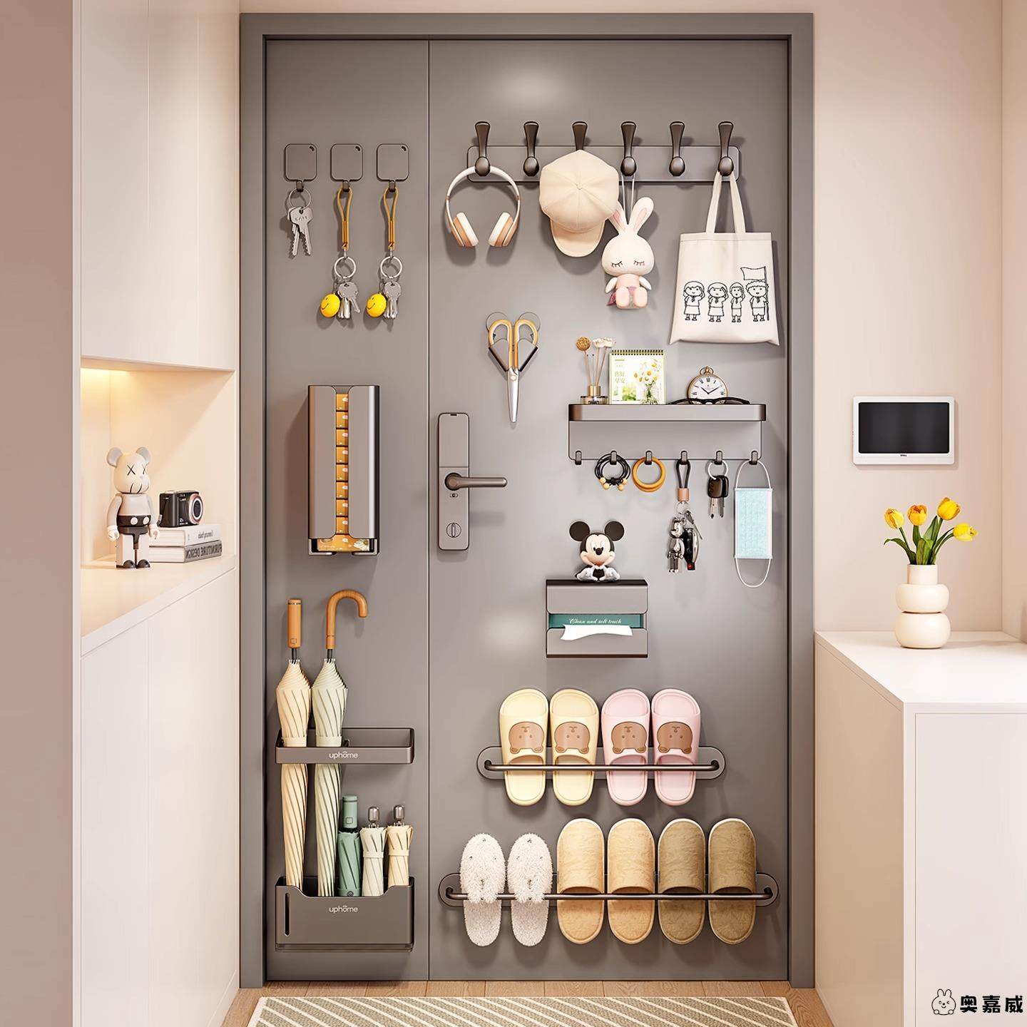 强力磁吸挂钩一排雨伞收纳盒入户门磁铁套装挂衣帽排钩纸巾挂钩,收纳整理,整理架/置物架/收纳架,淘宝优惠券,粉丝福利购,淘宝优惠卷