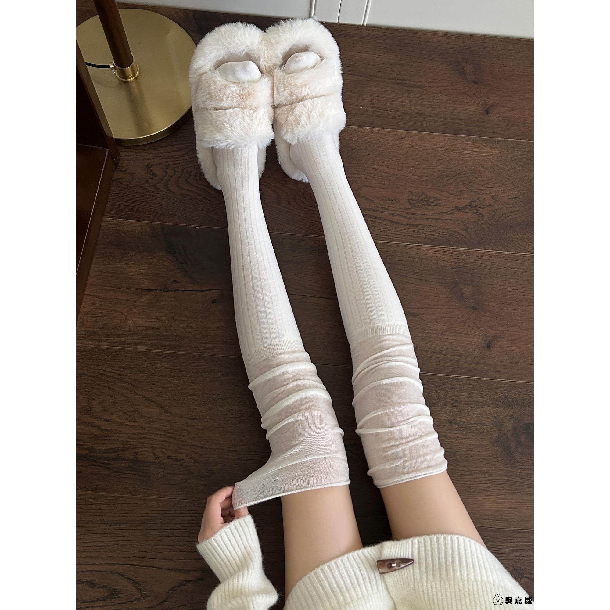 冬季白色长筒袜配靴子秋款配骑士靴子长靴小腿高筒大腿堆堆过膝袜,女士内衣/男士内衣/家居服,长筒袜,淘宝优惠券,粉丝福利购,淘宝优惠卷