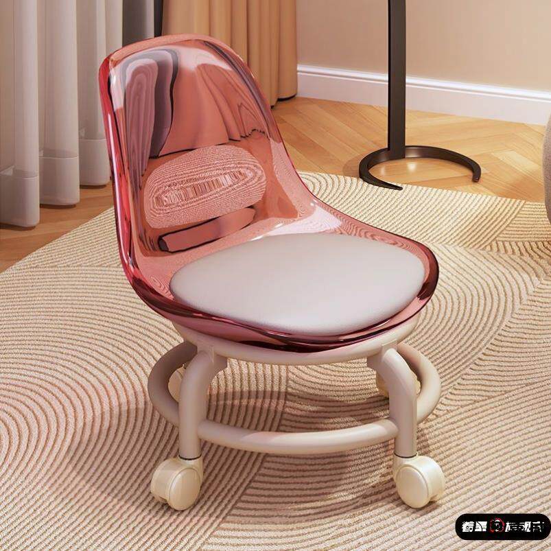 亚克力凳子家用万向轮美缝静音儿童带娃学步矮凳凳网小椅子滑轮