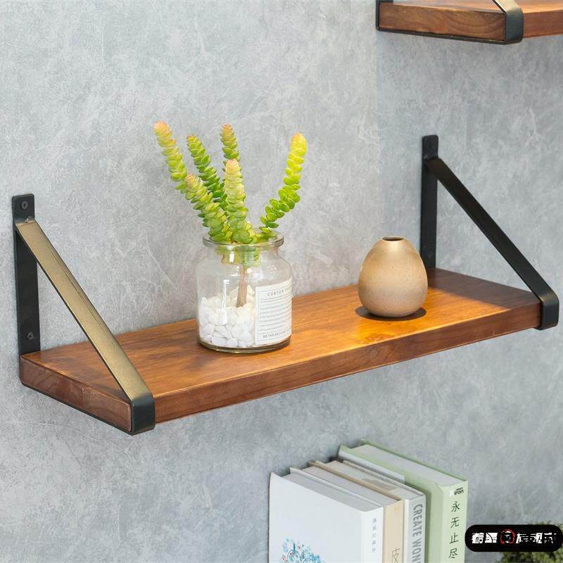 墙上收纳置物架实木隔板一字搁板客厅电视墙装饰厨房收纳层架壁挂