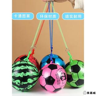 拍拍皮球儿童玩具西瓜球充气卡通足球踢球带链绳子摆摊幼儿园礼物