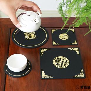 硅胶杯垫茶几茶道高档软胶垫新中式 隔热垫烟灰缸垫茶壶水壶餐桌垫