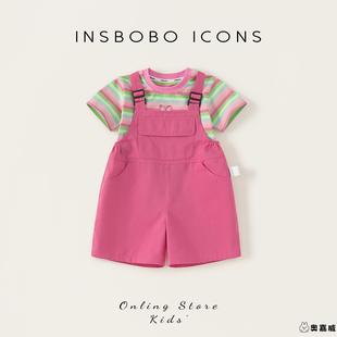 女童秋套装女宝宝秋装儿童衣服2025秋季新款小女孩背带裤套装童装