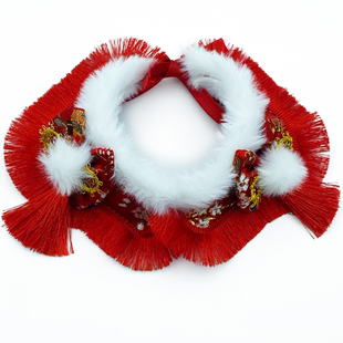 宠物狗狗围巾国庆节日新年猫围脖猫咪春节结婚礼喜庆装饰品口水巾