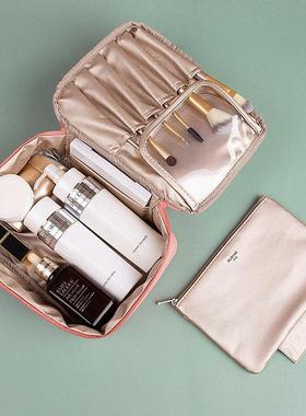 2024新款旅行化妆包洗漱包便携化妆袋手拿大容量简约化妆品收纳包