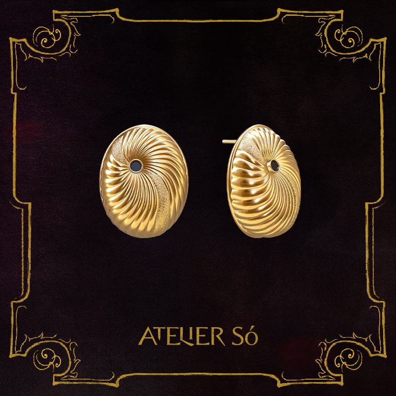AtelierSo25AW漩涡钉砂耳钉