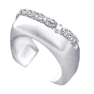 ATELIERSO 24AW KARAT 系列-克拉拼接拉丝方形纯银戒指