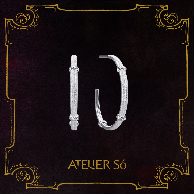 ATELIERSO编织钉砂细耳圈