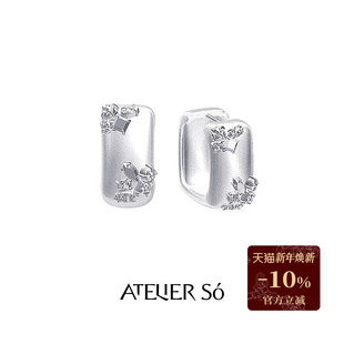 系列 KARAT 碎克拉方形925纯银耳圈 24AW ATELIERSO倪索
