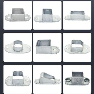 铁艺栏杆固定通用型方形斜固定座斜座耳铁楼梯护栏方管连接件底座