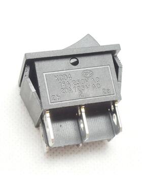 船形开关 25*31MM 六脚 两档 黑色 15A 250V/20A 125V