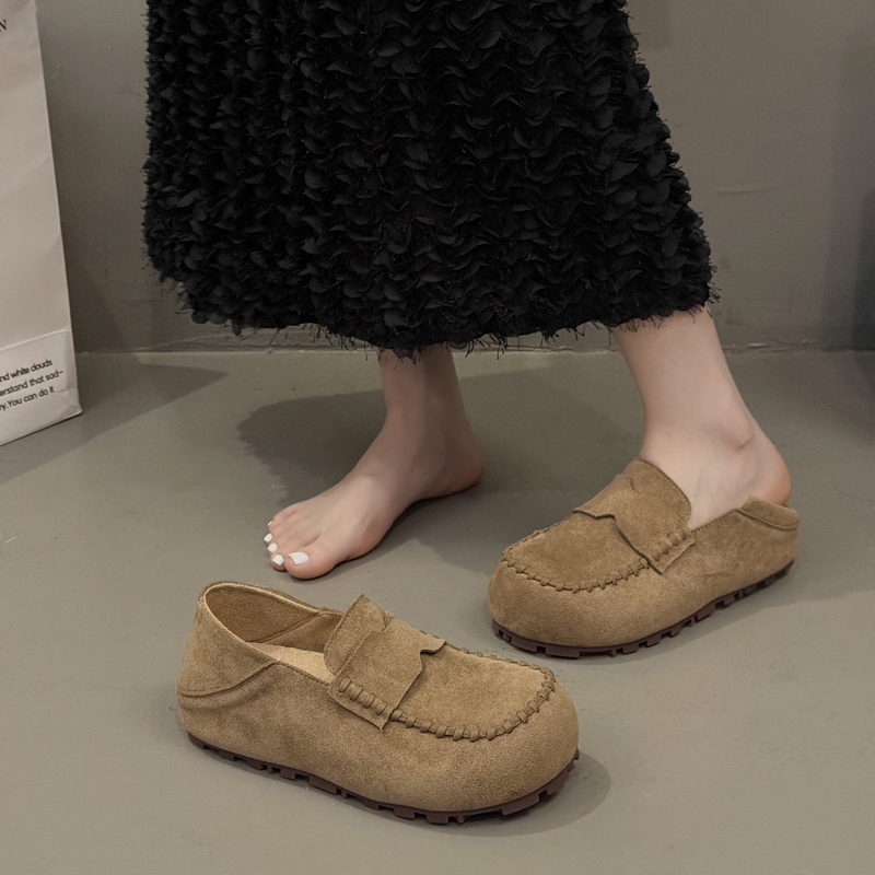 绝美一脚蹬内增高踩脚勃肯鞋子女全包冬外穿2025秋季新款爆款单鞋