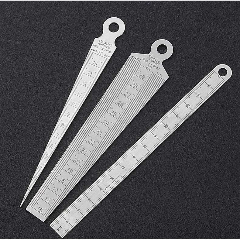 不锈钢间隙尺锥形尺楔形塞尺三角孔尺孔径规高精度1-15mm塑料间隙