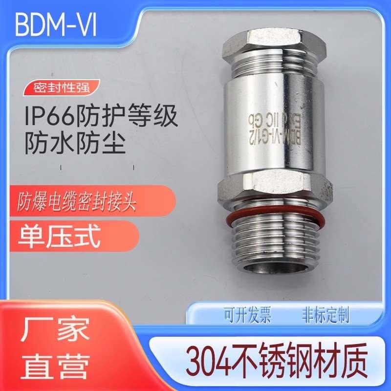 304不锈钢防爆单压式电缆密封接头格兰头填料函BDM-VI