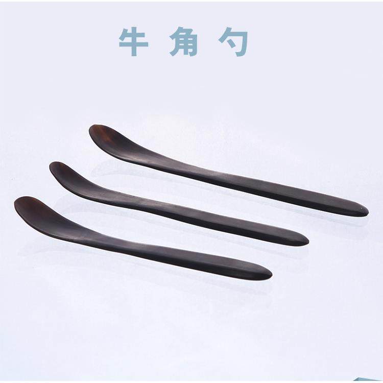 牛角药匙 3*1三支套装牛角药勺16-22cm 牛角匙天然牛角药勺取样勺