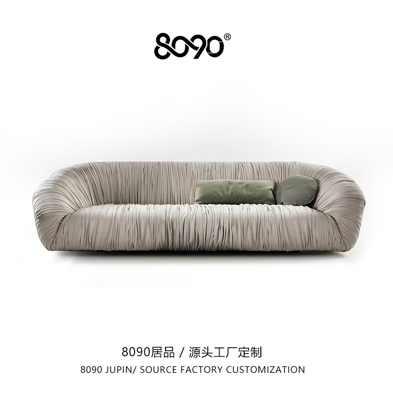 8090居品意式极简单人沙发椅复古整装轻奢设计师款褶皱drape沙发