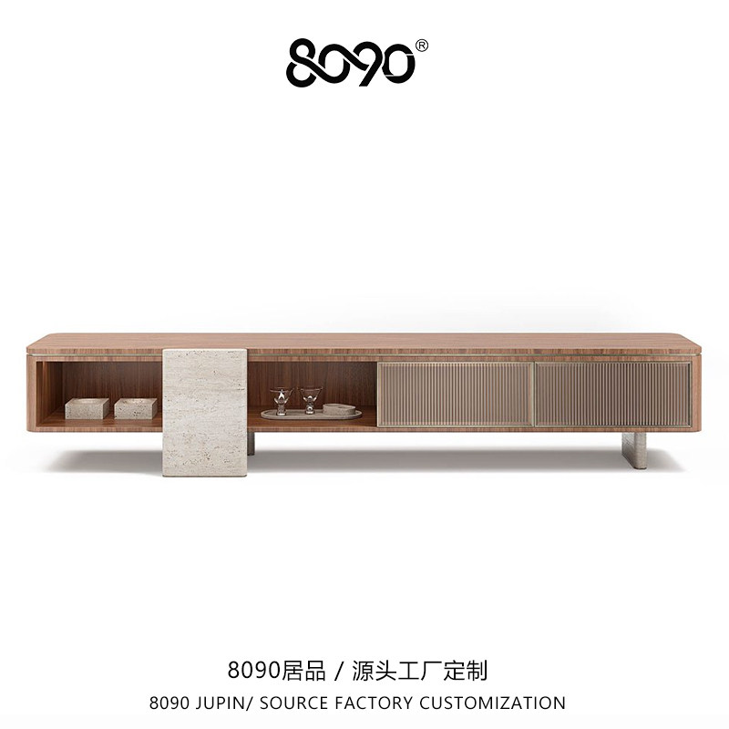 8090居品实木电视柜客厅家用2026新款轻奢风高脚设计师地柜小户型,住宅家具,电视柜,淘宝优惠券,粉丝福利购,淘宝优惠卷
