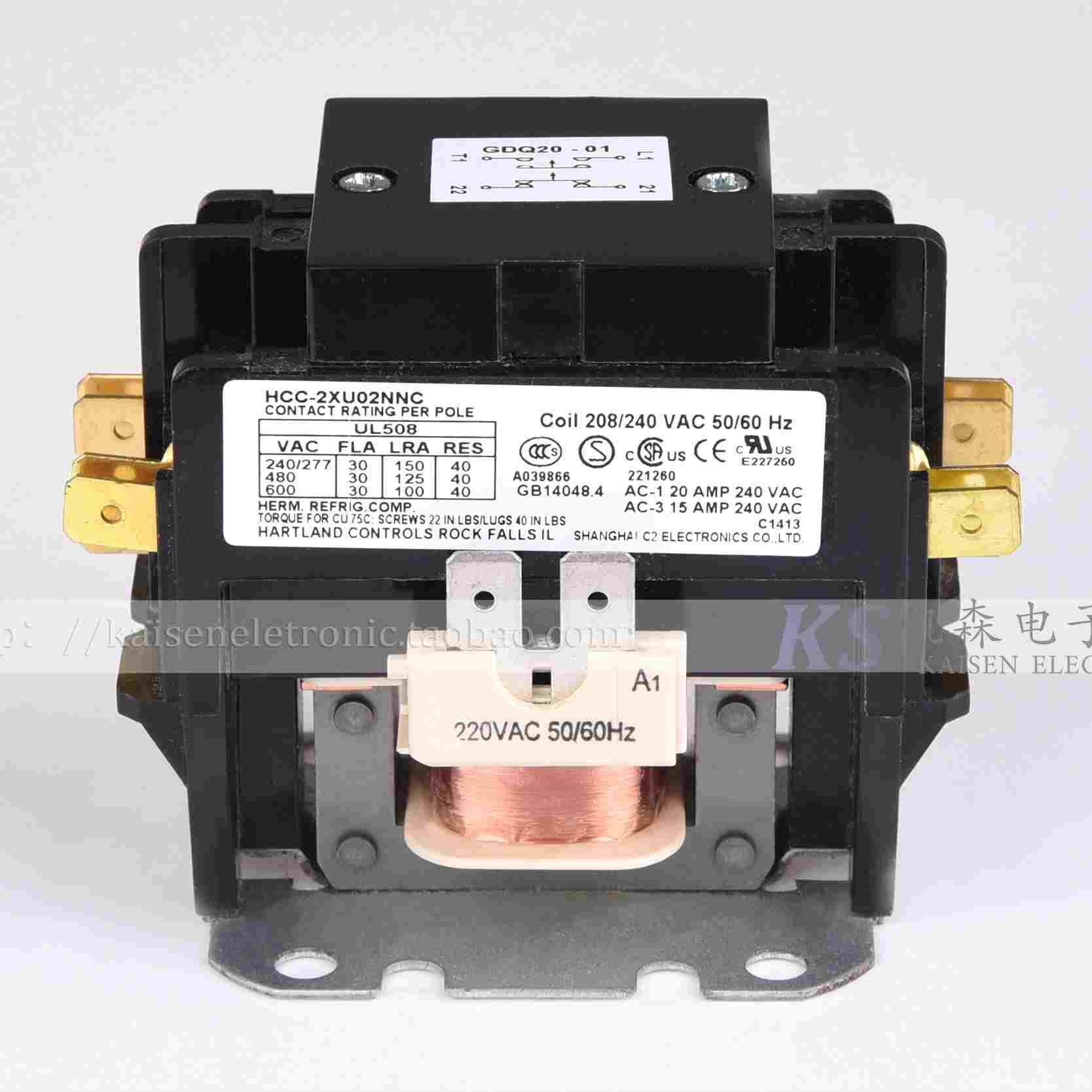 208V-240V 30A 一常开一常闭触点 HCC-2XU02NNC UL CSA交流接触器