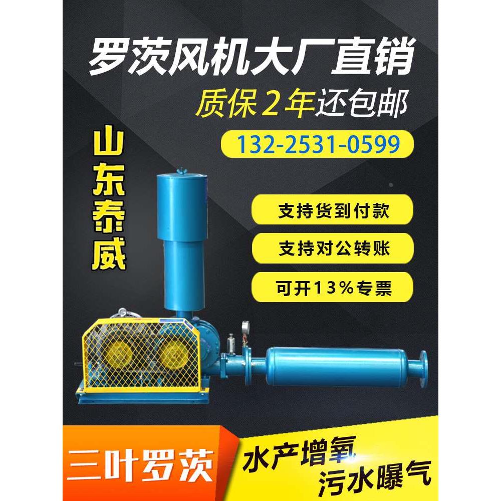 三叶罗茨风机增氧机高压鱼塘曝气真空泵大型大功率污水处理鼓风机