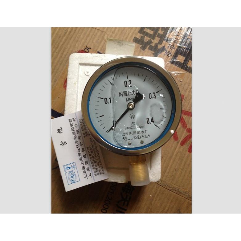 上海天川仪表厂YN100耐震压力表0-0.4MPA油压表液压表防震压力表