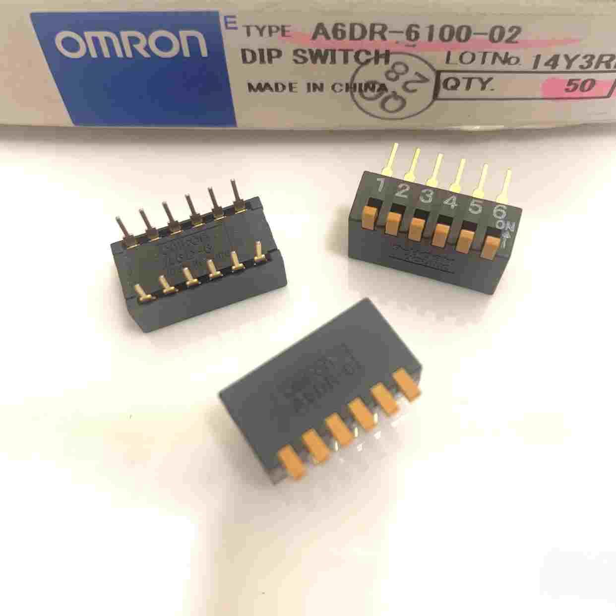 进口日本欧姆龙A6DR-6100拨码开关6位 琴键式侧拨编码开关 2.54mm