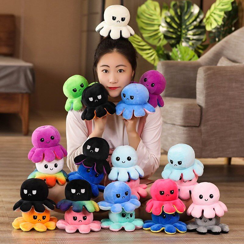 Small octopus can turn over cute mood doll mood happy angry