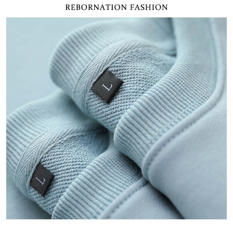 山东青岛即墨长款卫衣女300g重磅纯棉毛圈布厚实纯色运动宽松男女