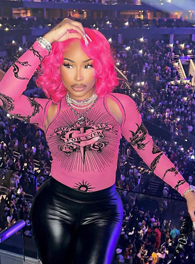 Printed sexy mesh long sleeved jumpsuit印花网纱长袖连体衣女