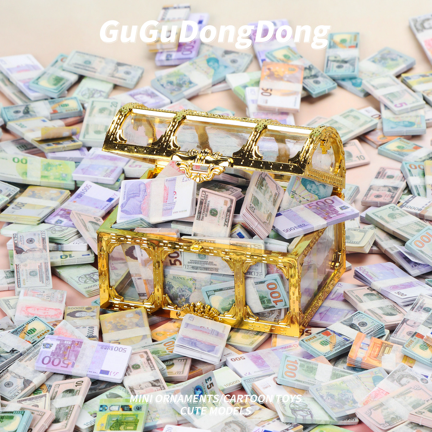 迷你钱仿真钞票纸币藏宝箱模型微缩摆件过家家玩具小物品道具,玩具/童车/益智/积木/模型,过家家玩具,淘宝优惠券,粉丝福利购,淘宝优惠卷