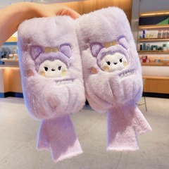 袖套女新款秋冬季羽绒服专用儿童加绒手套袖套二合一学生保暖防污