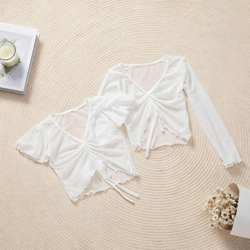 儿童舞蹈服披肩上衣女童网纱罩衫纱衣女孩外套薄古典舞练功服夏季