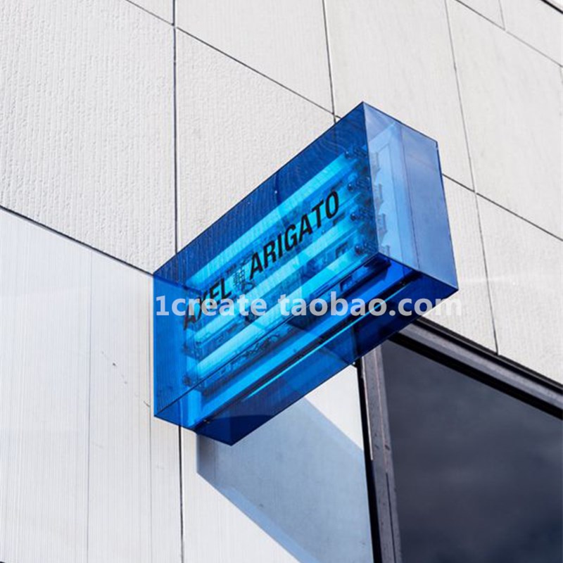 莱克因蓝亚克力灯告 户外门头霓y虹灯led广箱牌展示招牌悬挂式定