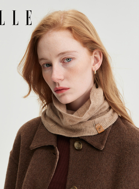 ELLE100%山羊绒简约围脖女士秋冬