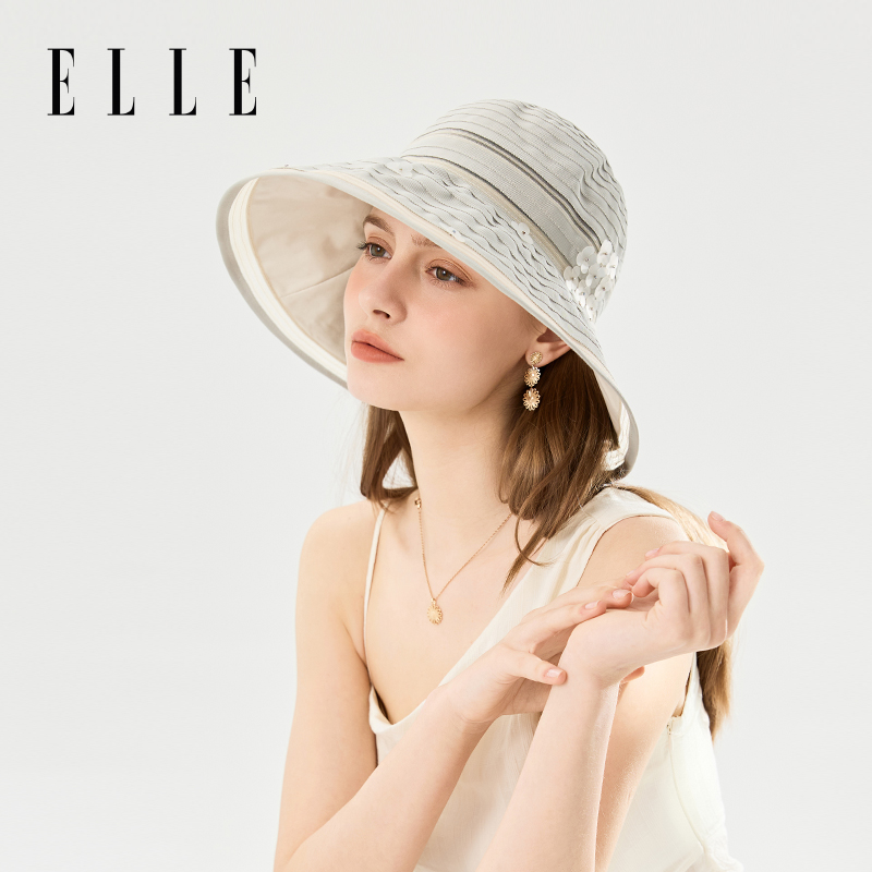 elle花朵装饰舞台旅行海边大帽檐