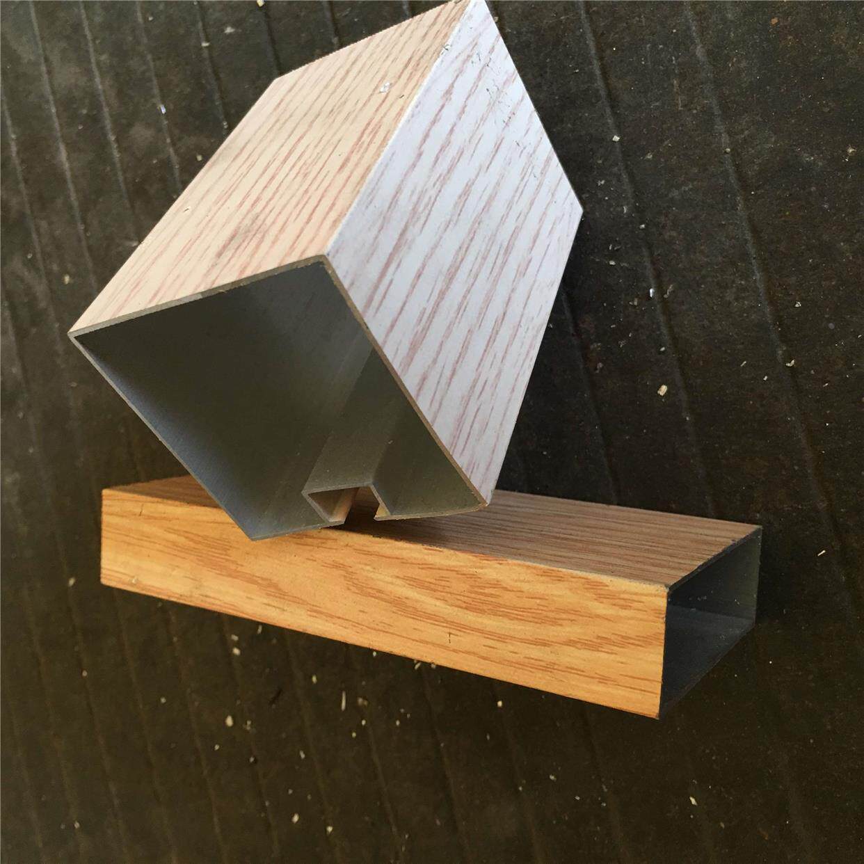 木纹铝合金方管方通 仿木纹矩形管 金橡木 黄木纹 白木纹 水曲柳