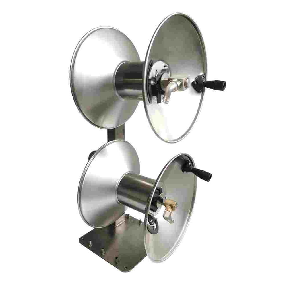 双层不锈钢卷盘 高压管卷管器 疏通管手摇卷轴 水刀高压管收纳架